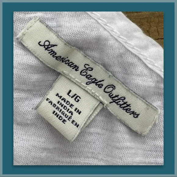 American Eagle White Racerback Tank Top - Picture 5 of 7